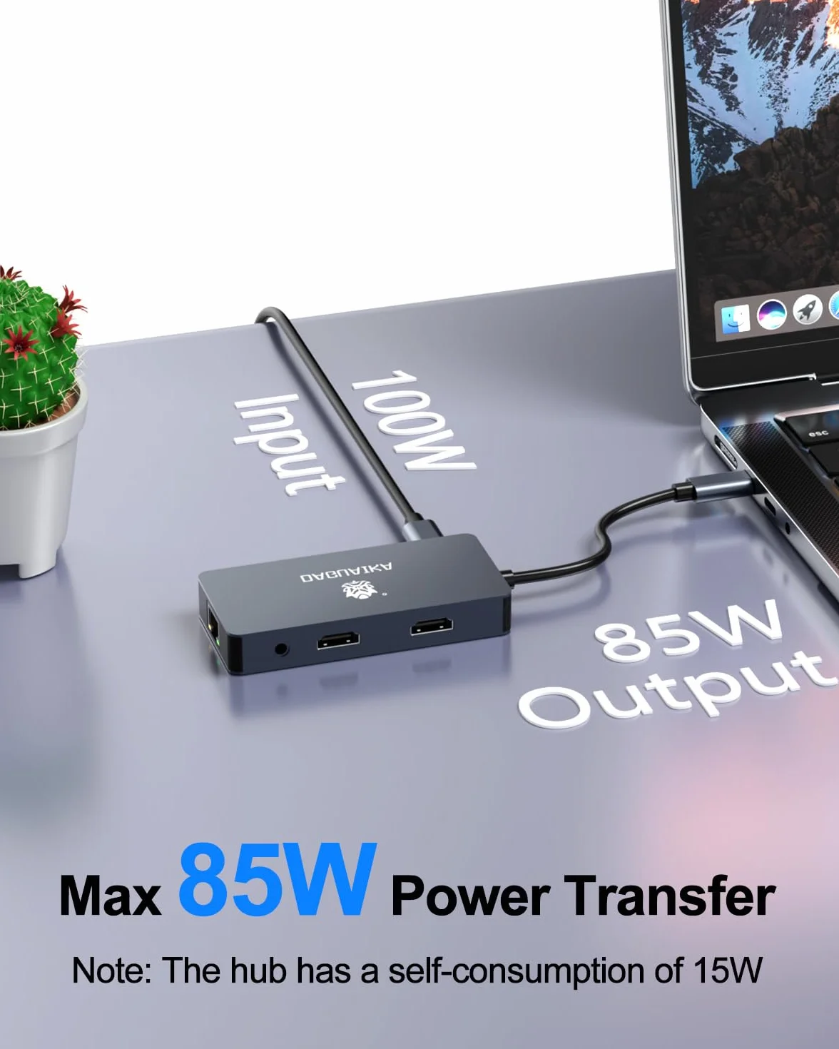 Hub USB C, stacja dokująca 9 w 1, podwójny wyświetlacz HDMI 4K przy 60 Hz, adapter Ethernet RJ45 1000 Mb/s, PD 100 W, 3 porty USB-A 3.0, 3,5 mm audio/mikrofon do MacBooka Pro, Lenovo, Surface, Dell
