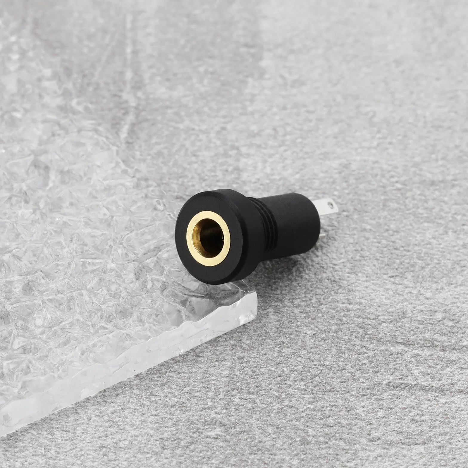 EMSea 5 sztuk 3,5 mm gniazdo audio jack 3 bieguny gniazdo stereo wtyczka jack wtyczka stereo panel lutowania czarny z nakrętką