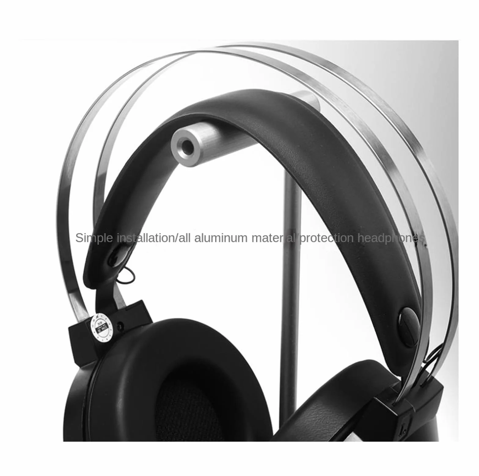 Uchwyt na słuchawki Wieszak na słuchawki ze stopu aluminium, oszczędzający miejsce w biurze(Black)