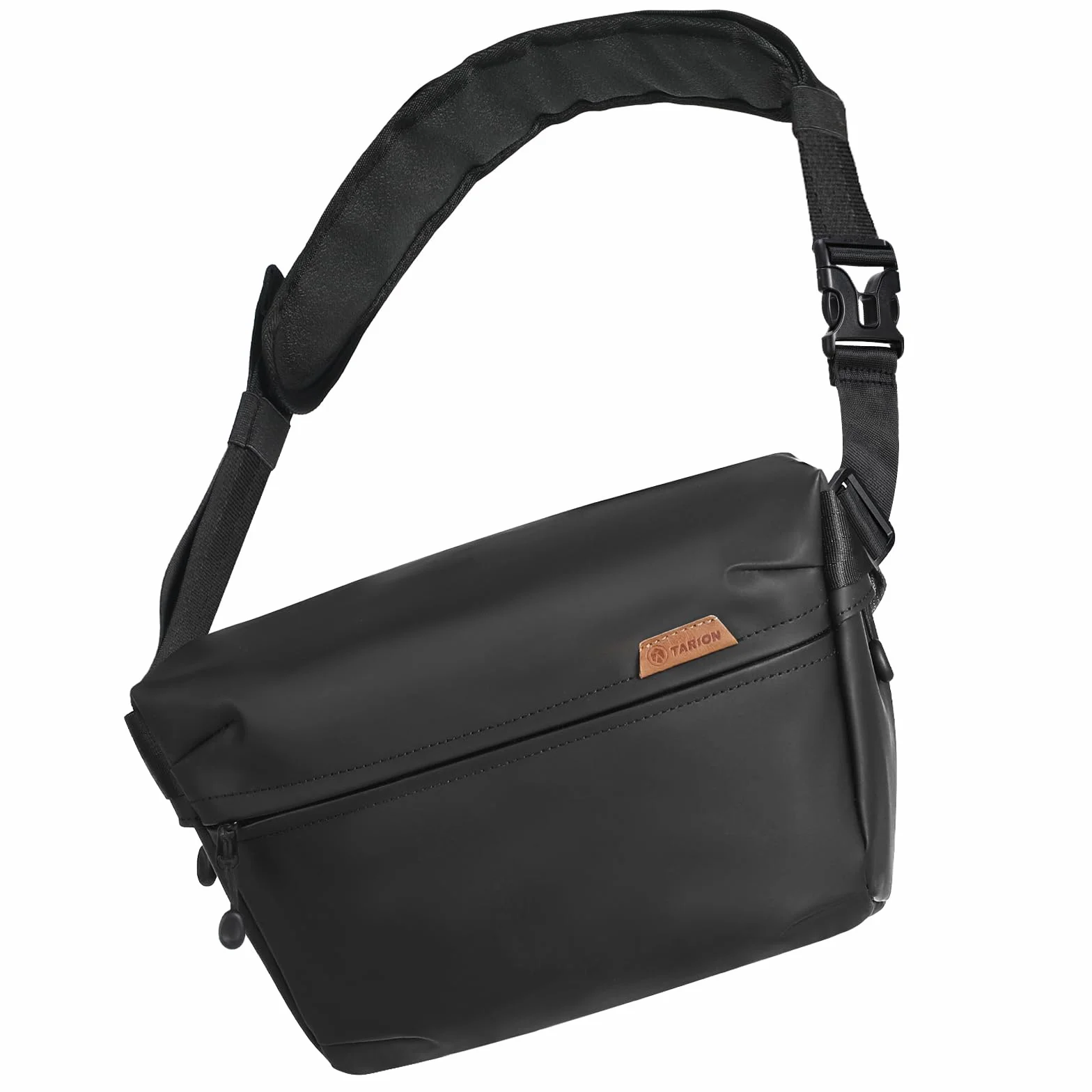 TARION Torba na aparat, torba na ramię DSLR Crossbody, torba kurierska, torba na ramię z 2 zdejmowanymi przegrodami, Czarny, S, Torba kurierska