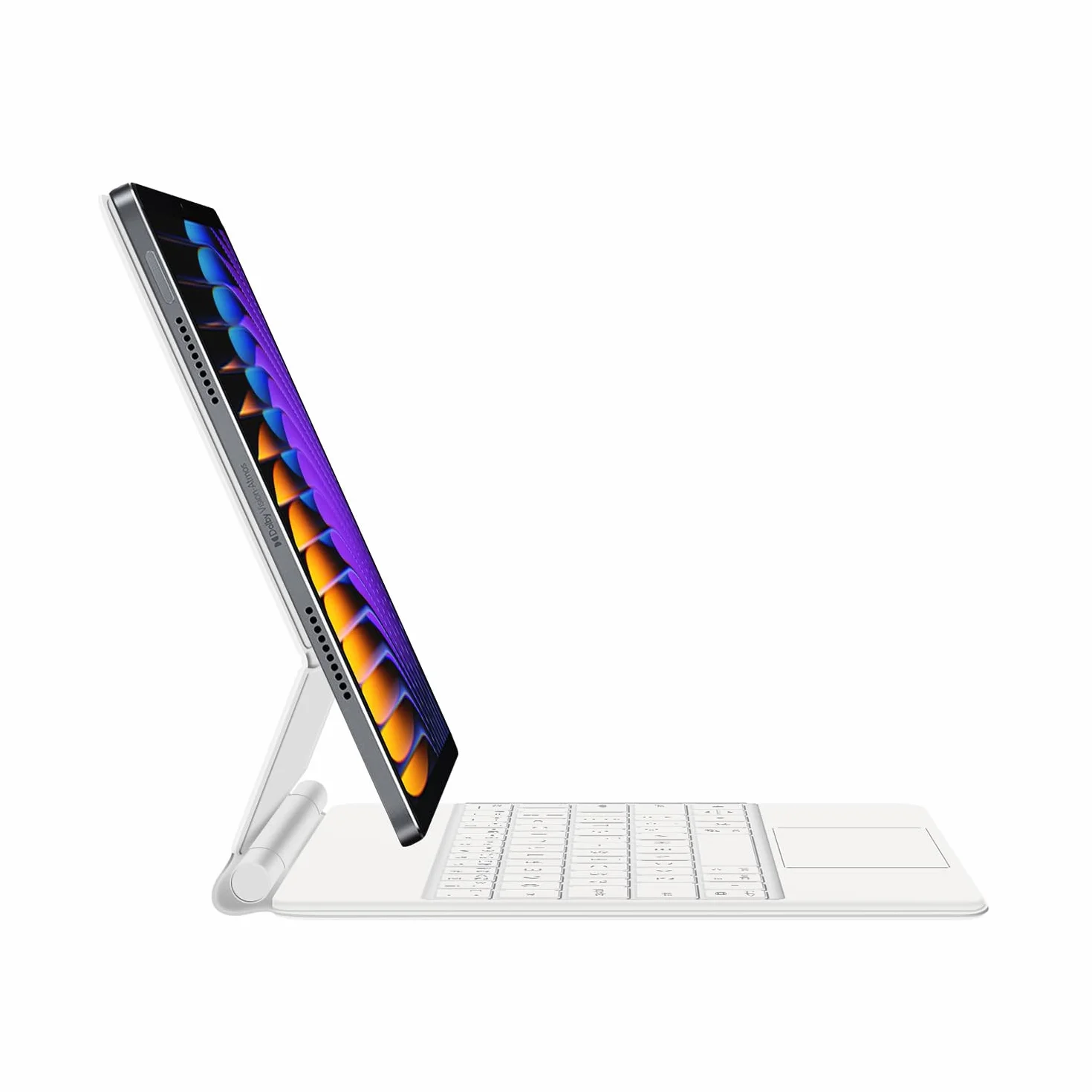 Etui na klawiaturę do Xiaomi Mi Pad 8/8 Pro 11,2" 2025, magnetyczny stojak na płozach, ultracienkie etui ochronne z podświetlaną klawiaturą, białe