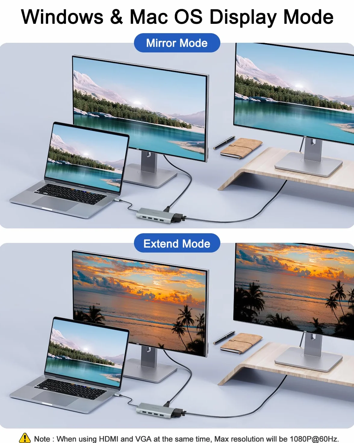Hub USB C 11-w-1 HDMI 4K VGA Ethernet czytnik kart SD/TF | Ładowanie PD 100 W, 4 porty USB i audio 3,5 mm dla MacBook Pro/MacBook Air, Surface, XPS i więcej