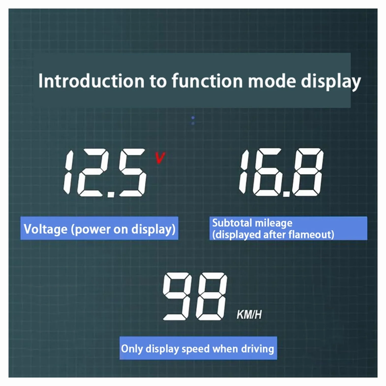 Auto HUD Projektor Samochodowy Alarm Head Up Wyświetlacz Prędkościomierza Przednia Szyba(Km h light)