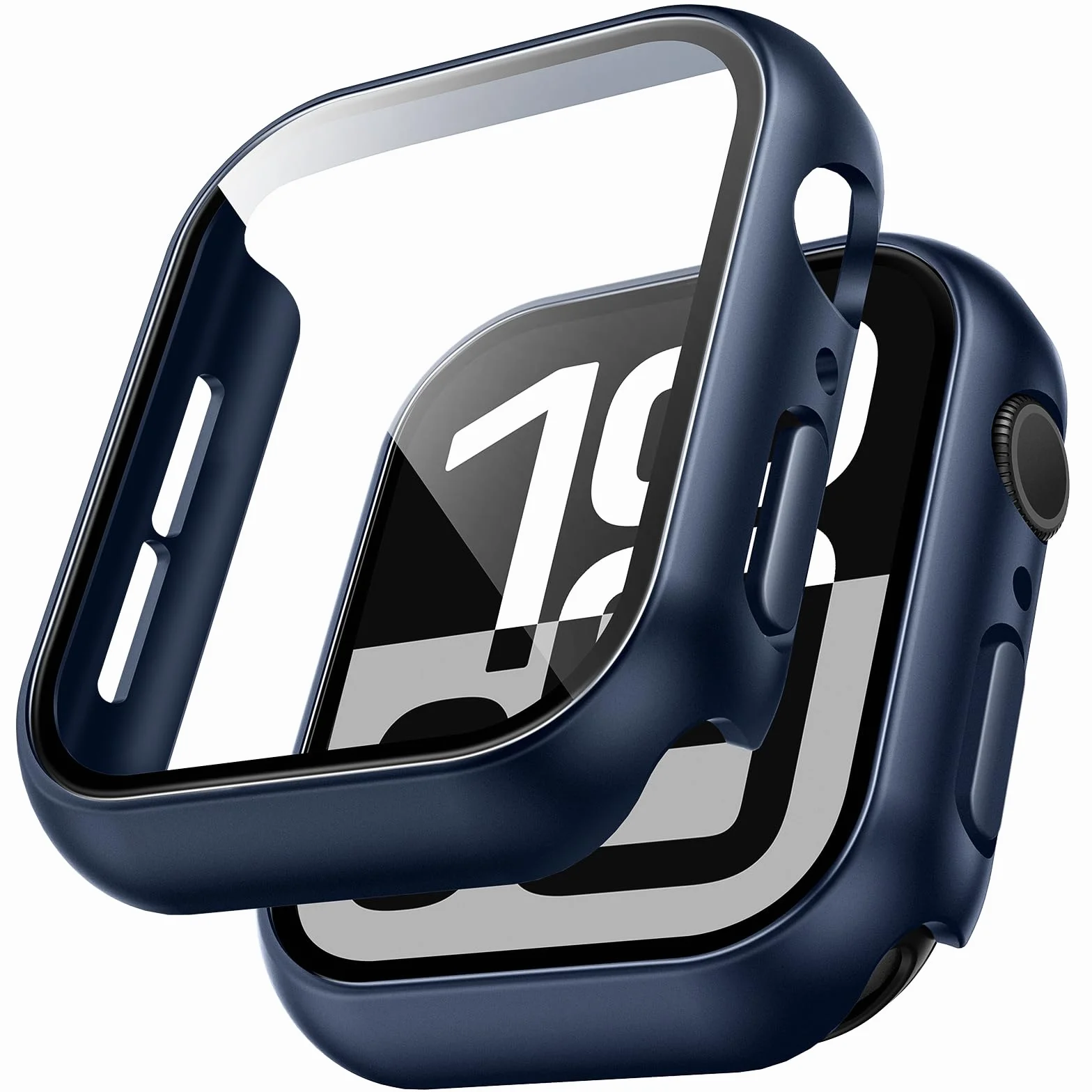 TAURI 2 sztuki etui do Apple Watch Series 11/10 46 mm - niebieskie | [Odporność na uderzenia 360°] z hartowanego szkła 9H i wysoka czułość, odporne na zarysowania etui ochronne