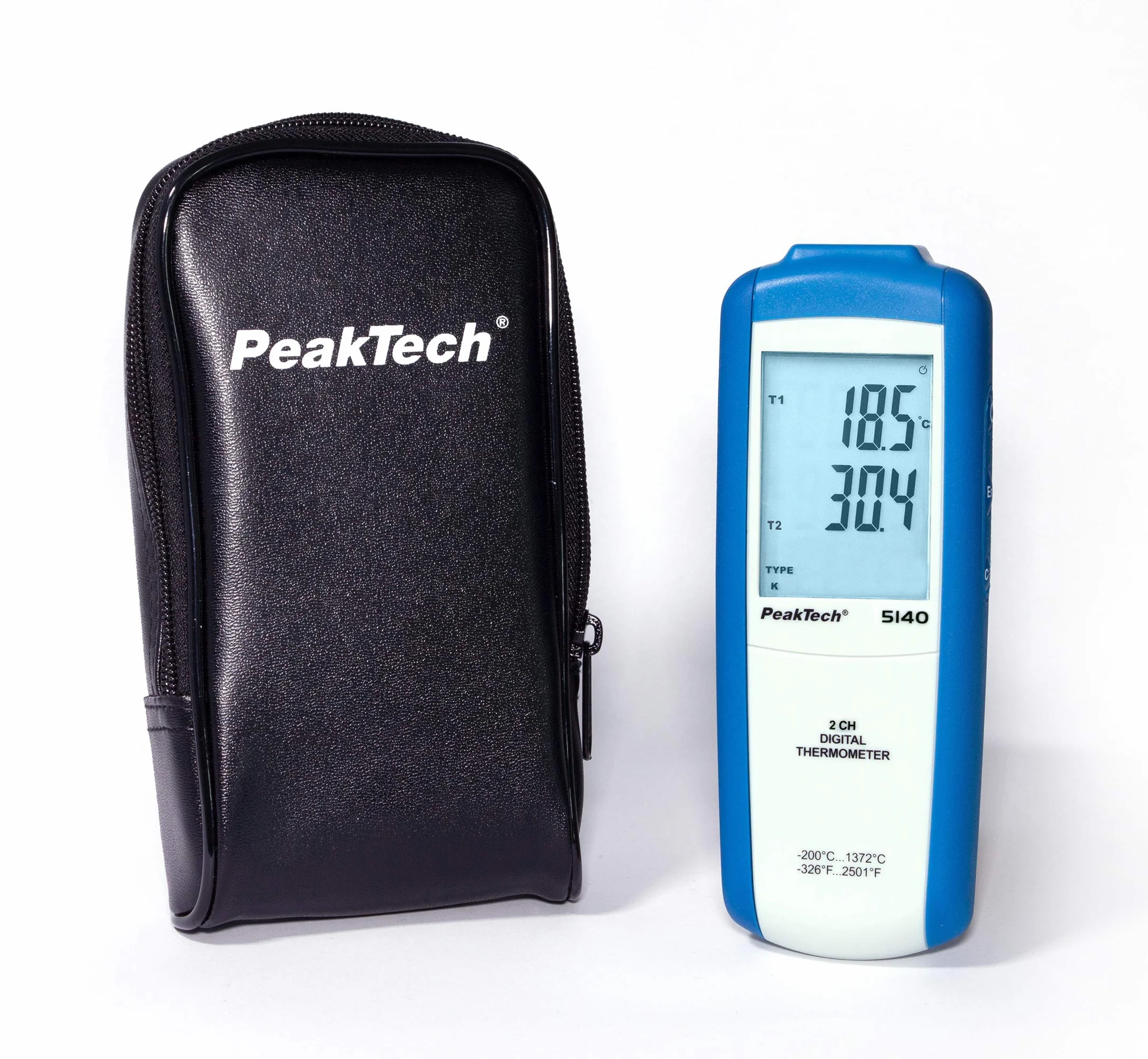 PeakTech P 5140 - Termometr Cyfrowy 2 CH, 3 1/2 cyfry, -200...+1372°C