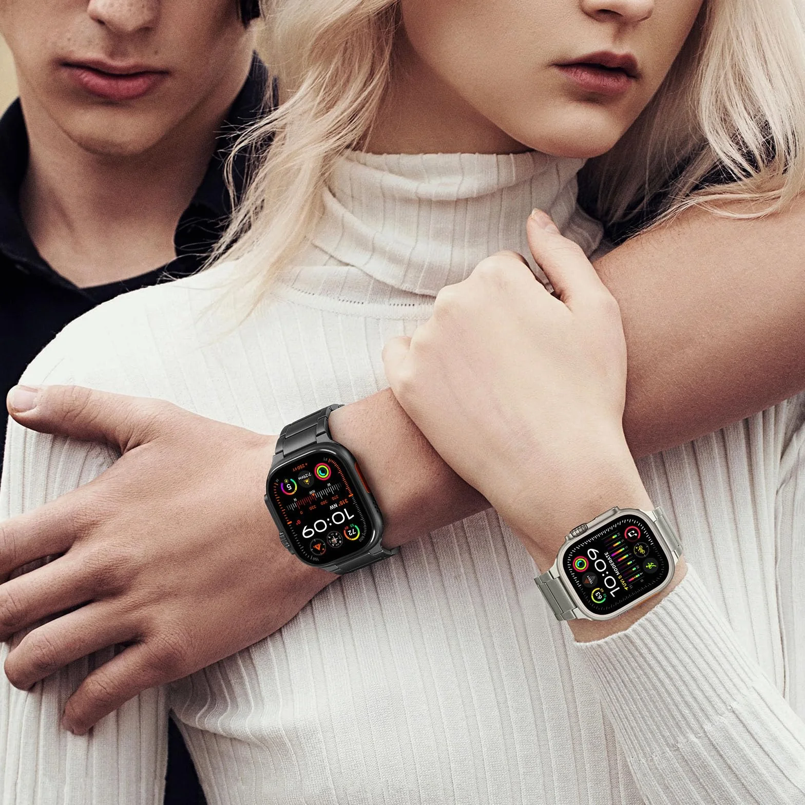 HITZEE Titanium Ultra Band kompatybilny z Apple Watch Band 49/46 (S11/10)/45/44/42, lekki tytanowy pasek ze składanym zapięciem dla mężczyzn do iWatch Ultra 3/2/1 SE 3-1 Series 11 10 9 8 7 6 5 4 3 2 1