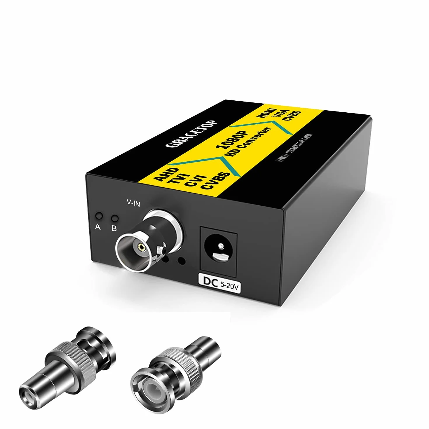 Konwerter AHD na HDMI, 4 w 1, CVBS TVI CVI AHD na HDMI VGA CVBS BNC, 1080P/4MP/5MP/8MP, do monitorów HDTV DVR
