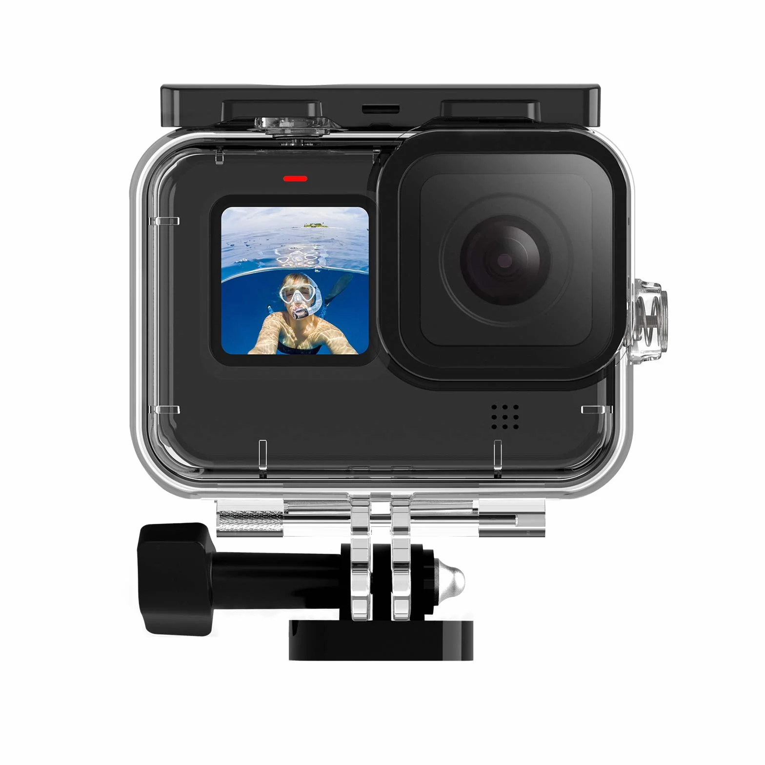 TELESIN Wodoodporna obudowa do GoPro Hero 11 Hero 10 Hero 9 Nurkowanie podwodne przezroczysta osłona ochronna z uchwytem szybkiego zwalniania