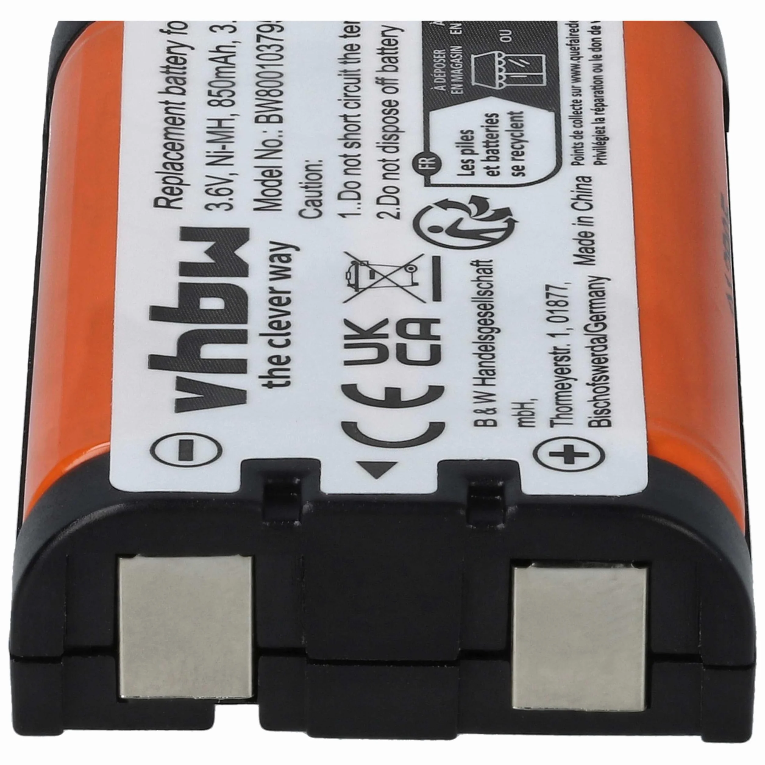 vhbw Bateria zamienna do GP85AAALH3BXZ HHR-P104 HHR-P104A P104A/1B Type 29 850 mAh 3,6 V NiMH