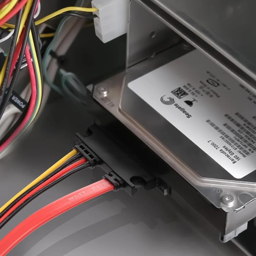 Namvo kabel zasilający dysk twardy zintegrowany, Mini-Ph2.0 4-pinowe gniazdo i SATA 3.0 wtyczka na SATA 22-pinowe (7+15-pinowe) kabel danych SATA 3 6 Gbit/s