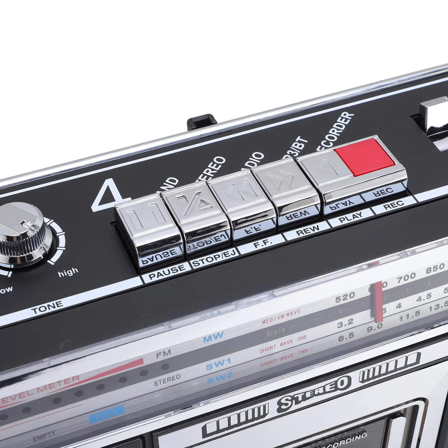 Bluetooth Cassette Player z 4 -zespołowym Radiem - Zabytkowe talię Taśmy z Odtwarzaniem USB/SD, Przenośne Przenośne Odtwarzacze w Stylu Retro, dla (wtyczka UE) (wtyczka UE)