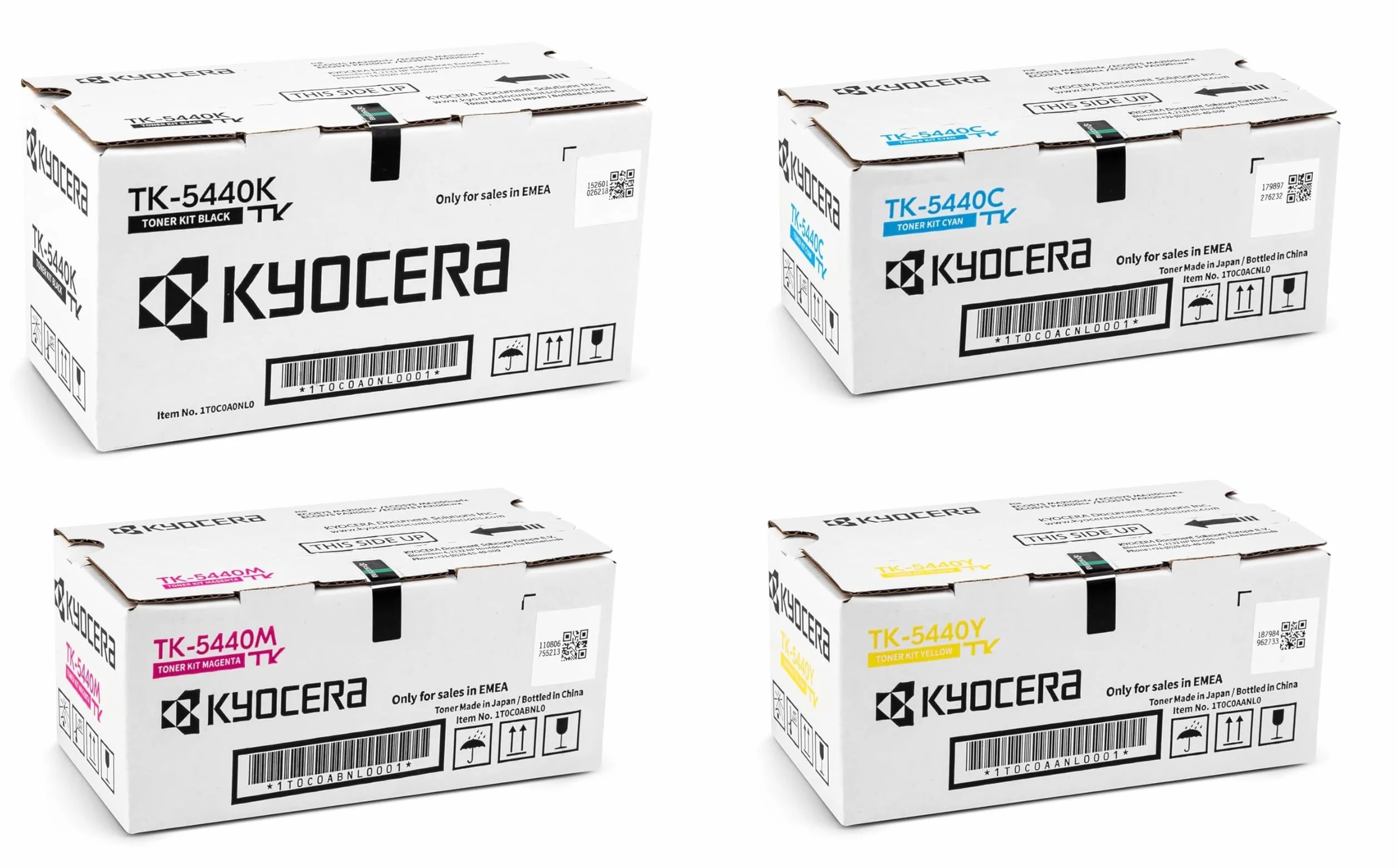 Kyocera Oryginalny TK-5440 Toner High Capacity Multipack Set TK-5440K, TK-5440C, TK-5440M, TK-5440Y, czarny, cyjan, magenta, żółty, do ECOSYS MA2100cfx, MA2100cwfx, PA2100cwx, PA2100cx
