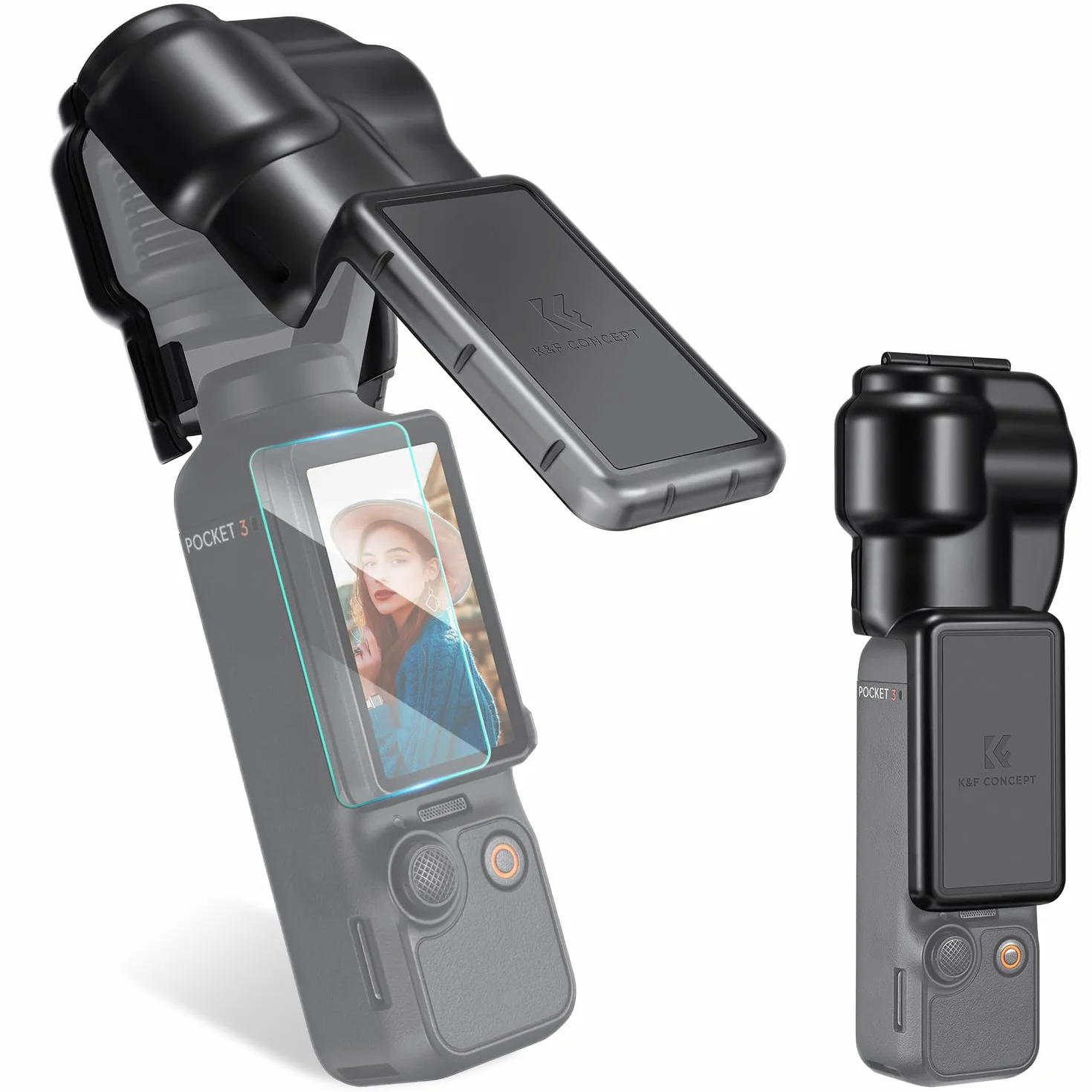 K&F CONCEPT Pocket 3 Etui Pokrowiec Ochronny Kompatybilny z DJI Osmo Pocket 3, Plastikowy Ochraniacz Gimbala Ochraniacz Obiektywu Ochraniacz Ekranu Etui Ochronne Akcesoria