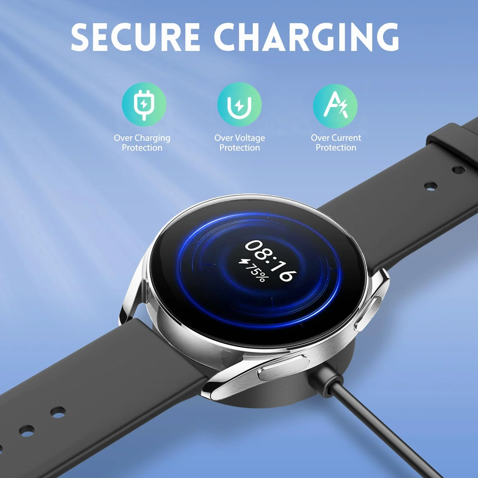 TiMOVO Charger Cable Compatible with Xiaomi Watch S3/H1/S2/S4, 3.3ft/100cm Magnetic USB-C Charging Dock, Black