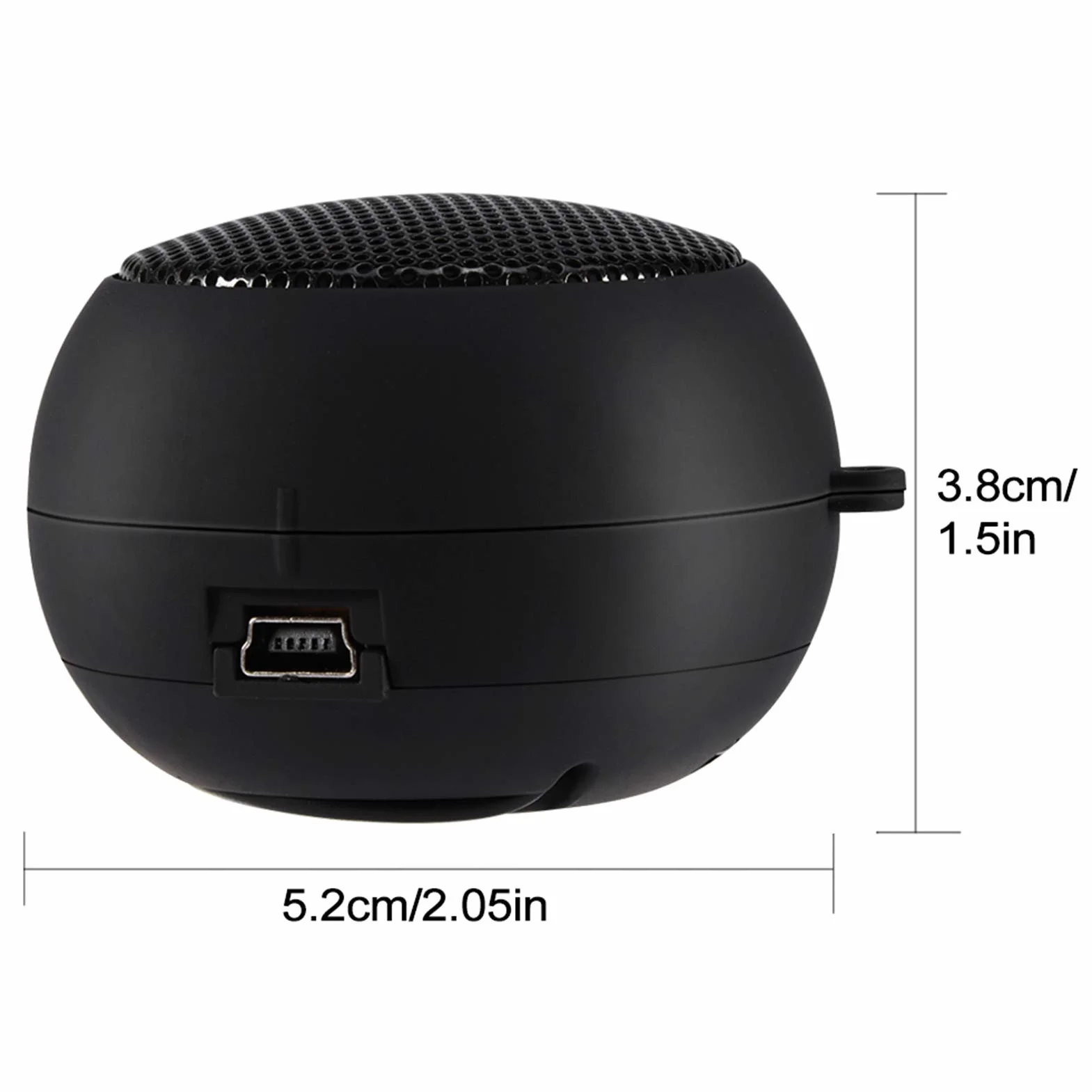 Przenośny głośnik komputerowy mini z kablem audio 3,5 mm USB czarny