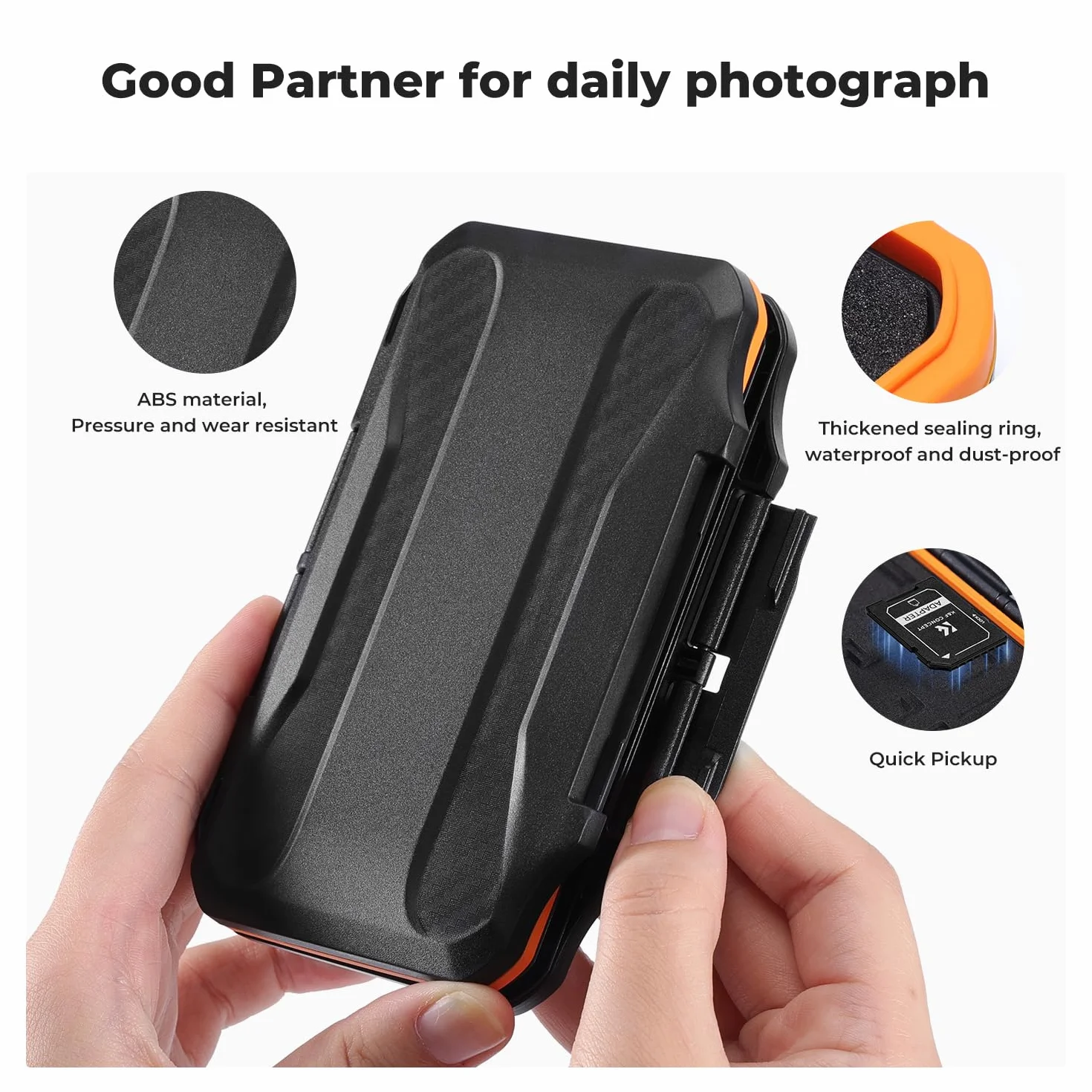 K&F Concept Etui na karty pamięci 12 SD 12 CFE-A Slot Card Storage wodoodporne odporne na wstrząsy organizer