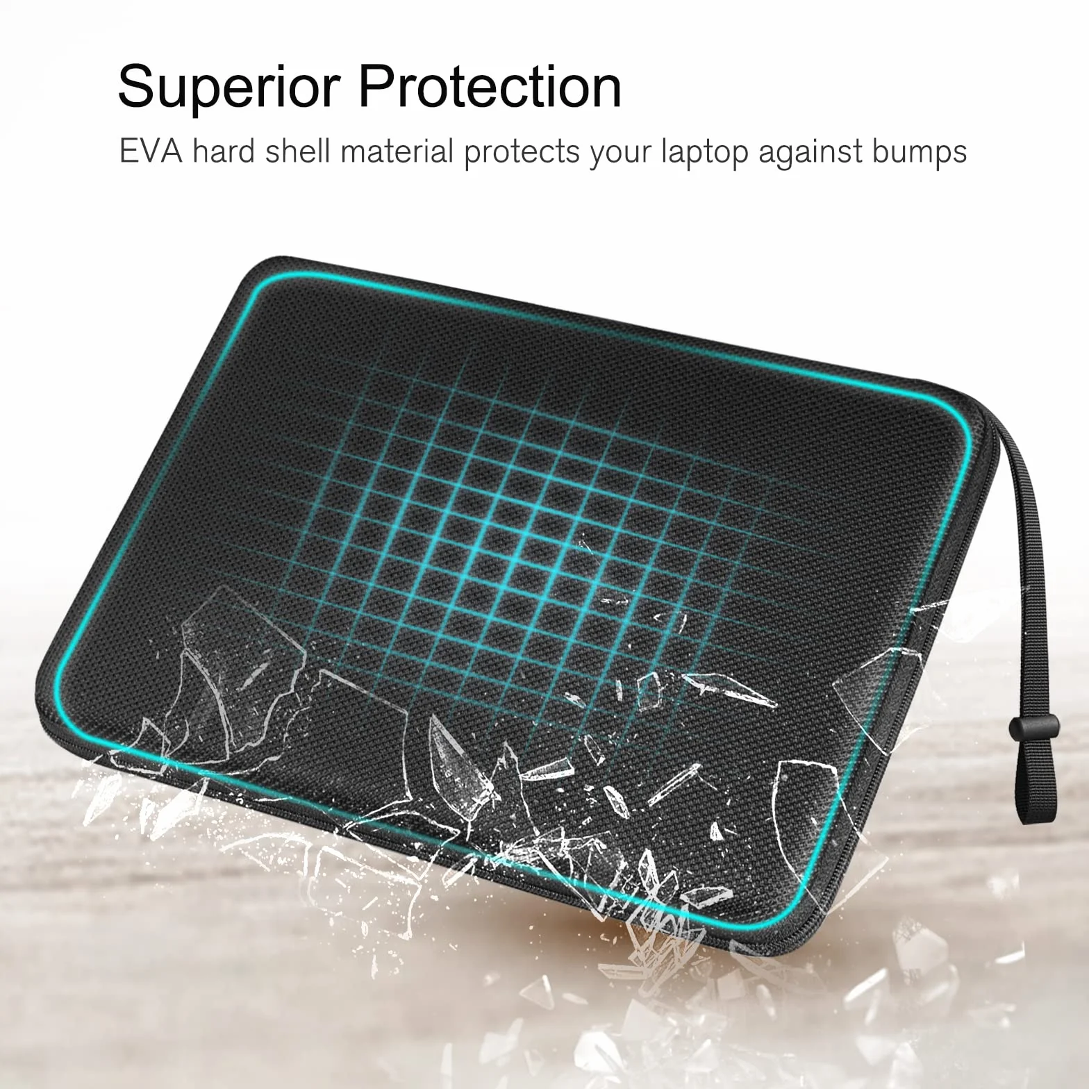 FINPAC Torba na laptopa 15,6 cali, twardy futerał ochronny do 16 cali MacBooka Pro 2026-2019, do 15,6" laptopa Lenovo, wstrząsoodporny futerał do 15,6 cali laptopa HP/Acer/ASUS/Surface/MSI