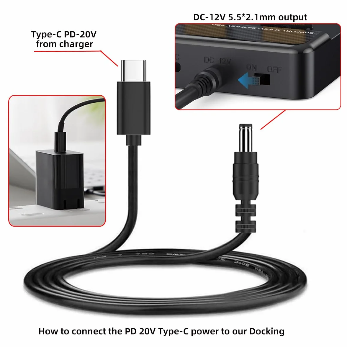 NVMe M.2 Double Bay Cloner, adapter M-Key na USB-C Type-C, offline Backup Box z klonowaniem jednym kliknięciem, szybki, pionowy powielacz 20 Gb/s
