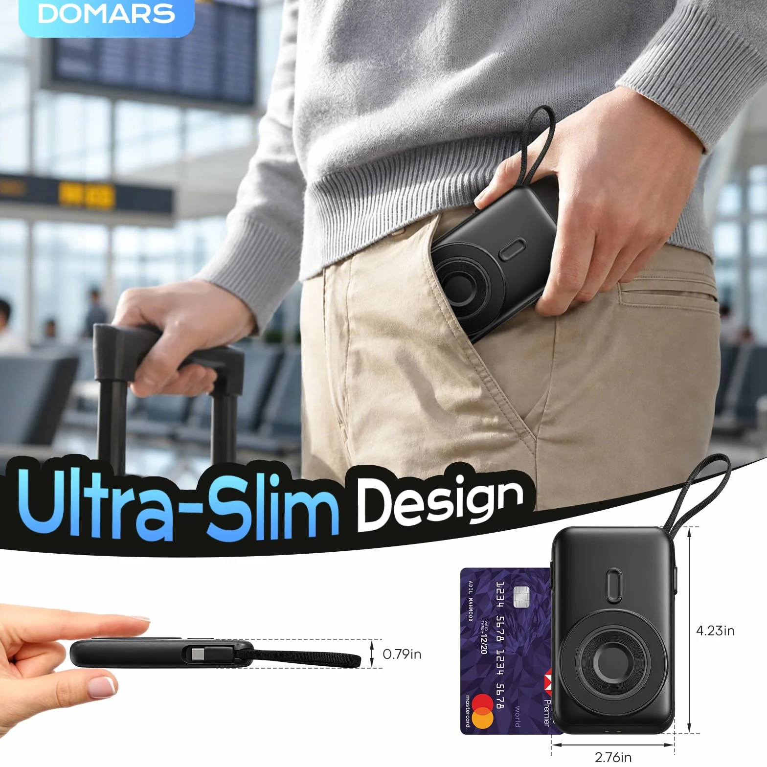 Power Bank Stacja ładująca 10000mAh, 3/6 porty, 22.5W Fast Charge, Powerbank z wbudowanymi kablami USB-C/Lightning/Micro, 15W Wireless, do iPhone Samsung Android, podróżny zestaw ładowania