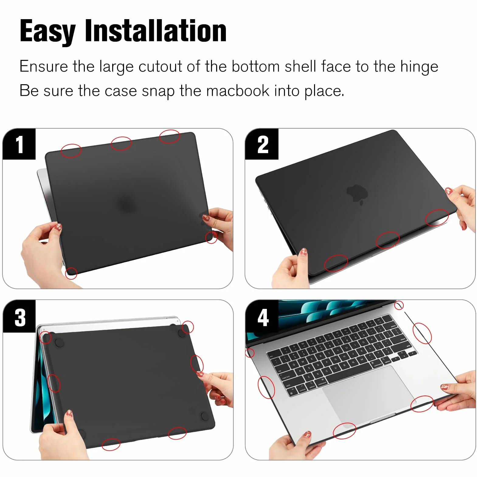 Fintie Etui ochronne do MacBook Air 15 cali M5 M4 M3 M2 A3448 A3241 A3114 A2941 czarne matowe