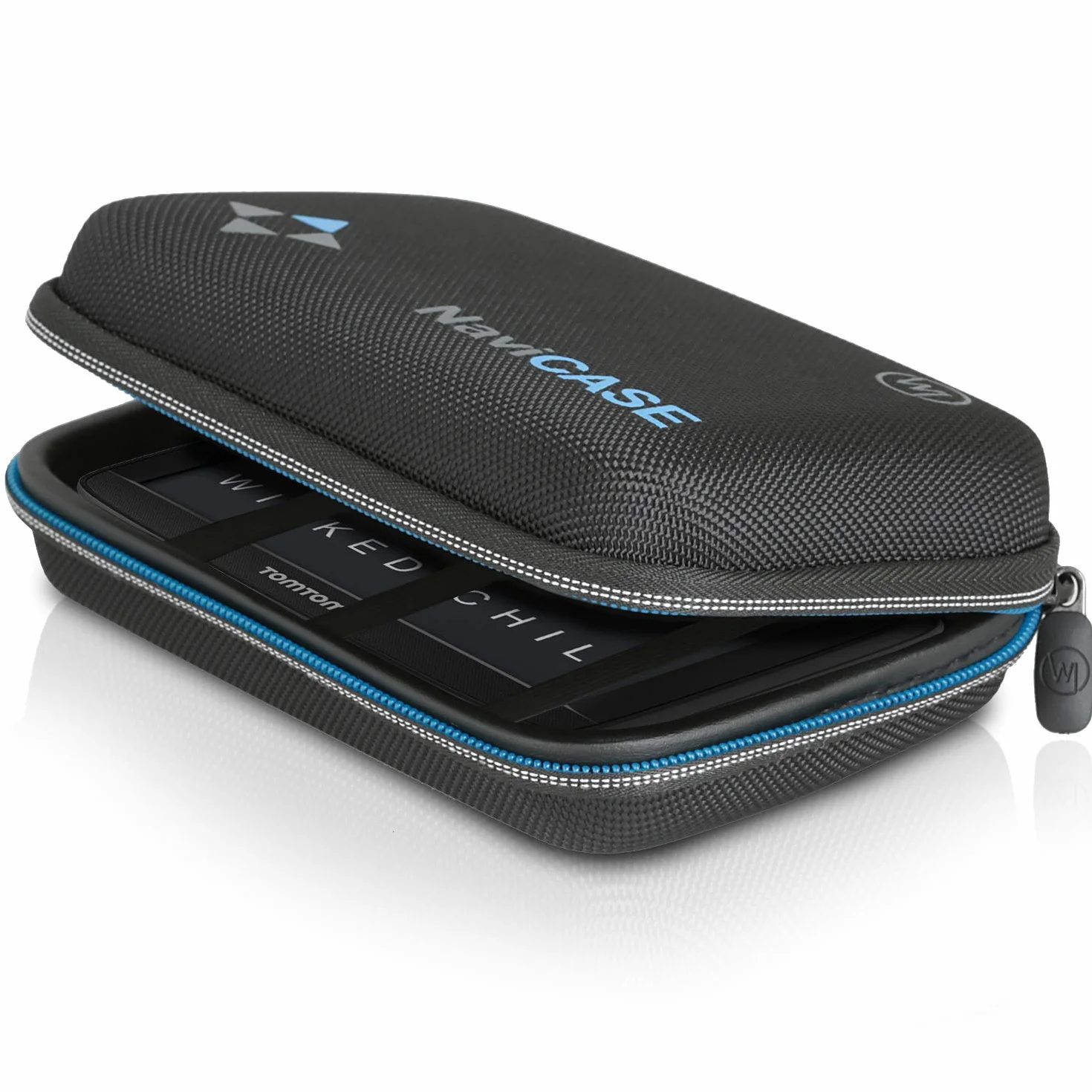 Wicked Chili AntiShock Case Pokrowiec ochronny dla dysku twardego, SSD i | urządzeń nawigacyjnych (maks. 15 x 10 x 4,5 cm, kieszeń na kabel do ładowania)