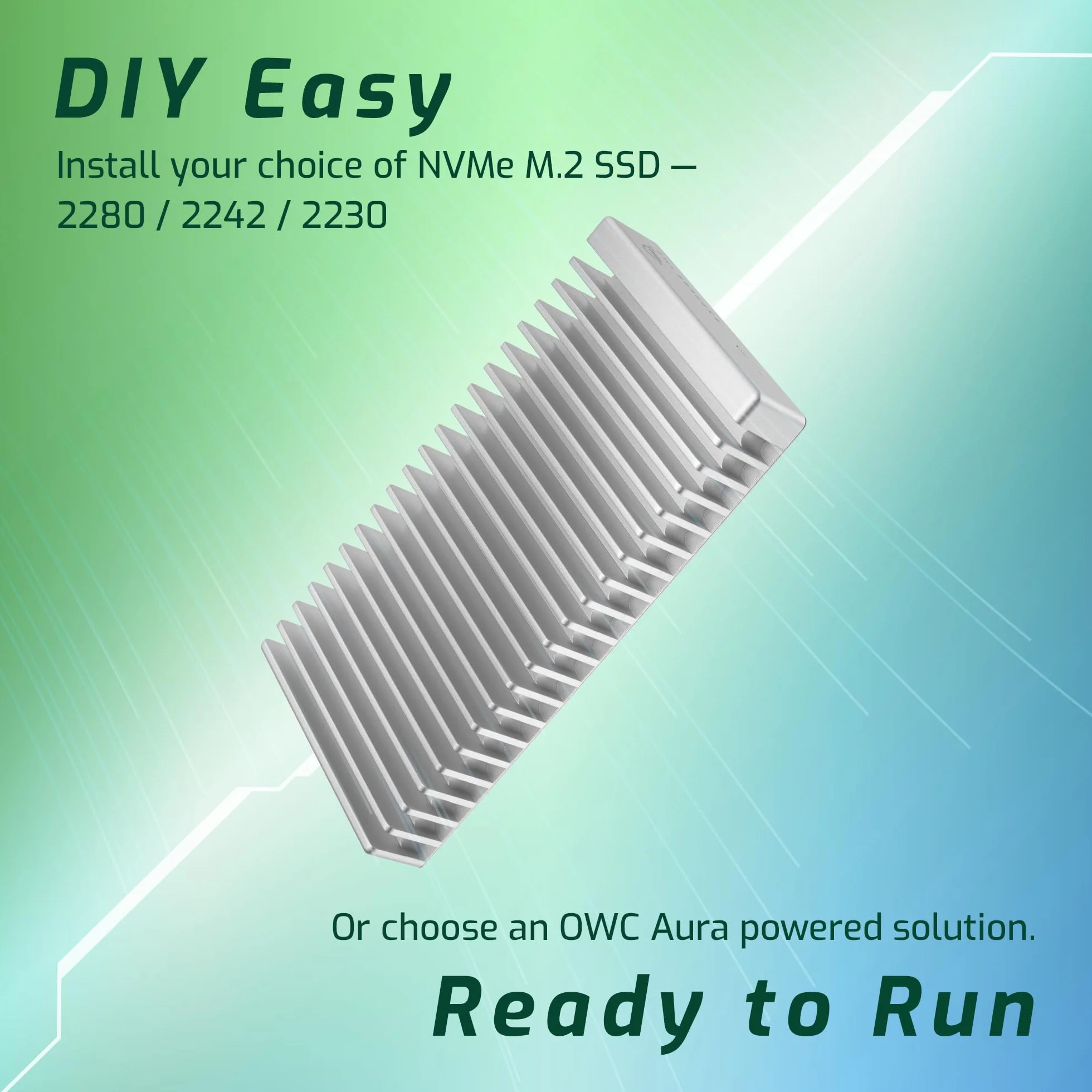OWC Express 1M2 przenośny dysk SSD NVMe Thunderbolt (USB-C) USB4, ultraszybki zewnętrzny dysk SSD z aluminiową obudową z radiatorem (tylko obudowa)