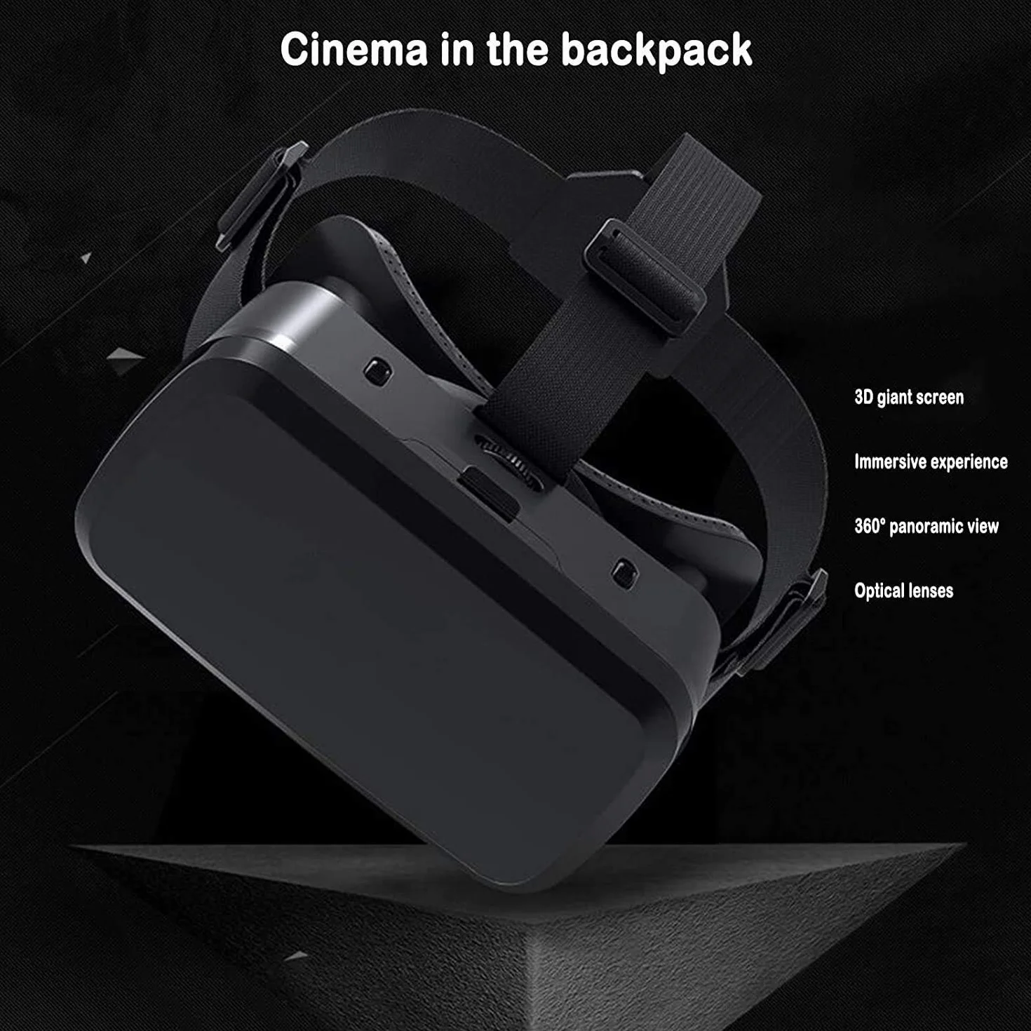 Zestaw słuchawkowy VR, zestaw słuchawkowy z wirtualnej rzeczywistości do filmów i gier okulary VR okulary kompatybilne z iPhone i telefonem z systemem Android, regulowana odległość źrenicy i obiektu (4,7 cala - 6,7 cala)