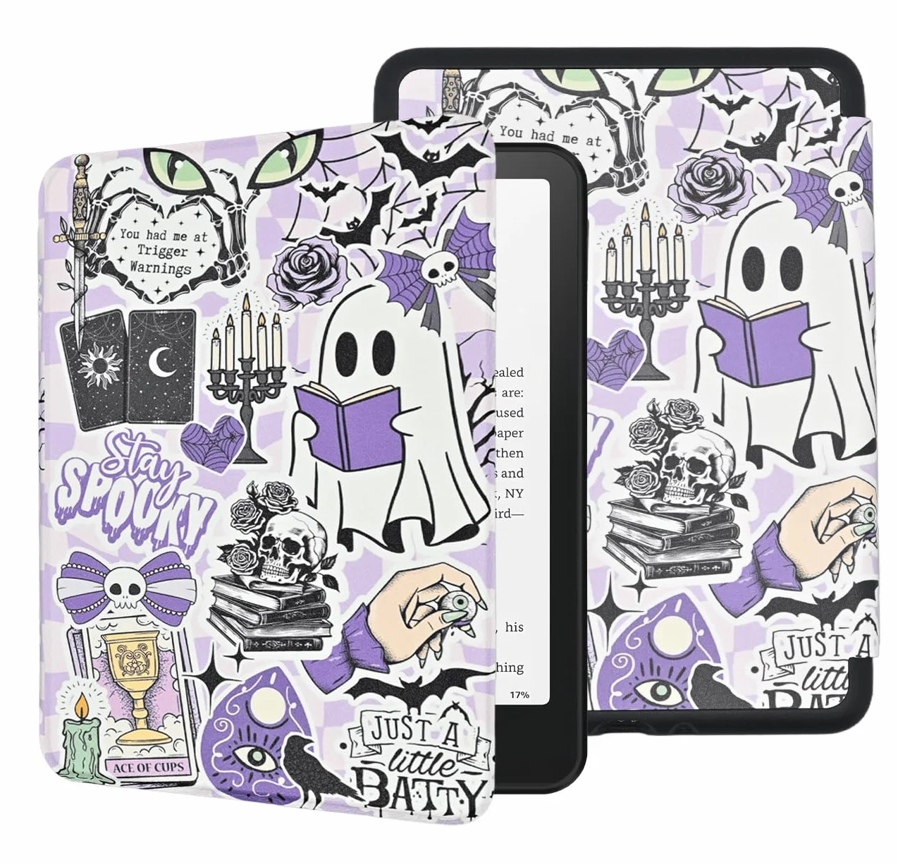 Etui na Kindle 15.2 cm (wersja 11. generacji 2024/2022), prezenty dla miłośników książek, lekka skóra PU, składany, ochronny pokrowiec z TPU z automatycznym budzeniem/uśpieniem, pasek na rękę