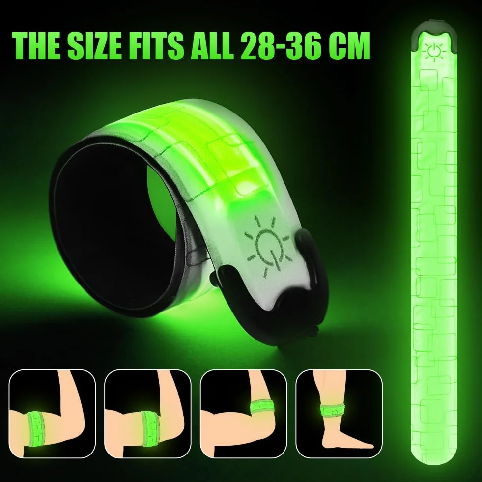 flintronic 2 sztuki podświetlanych pasków LED, pasek bezpieczeństwa dla dzieci, nocnych spacerów, świetlna bransoletka LED, magiczny pasek do biegania, jazdy na rowerze, joggingu itd., biała