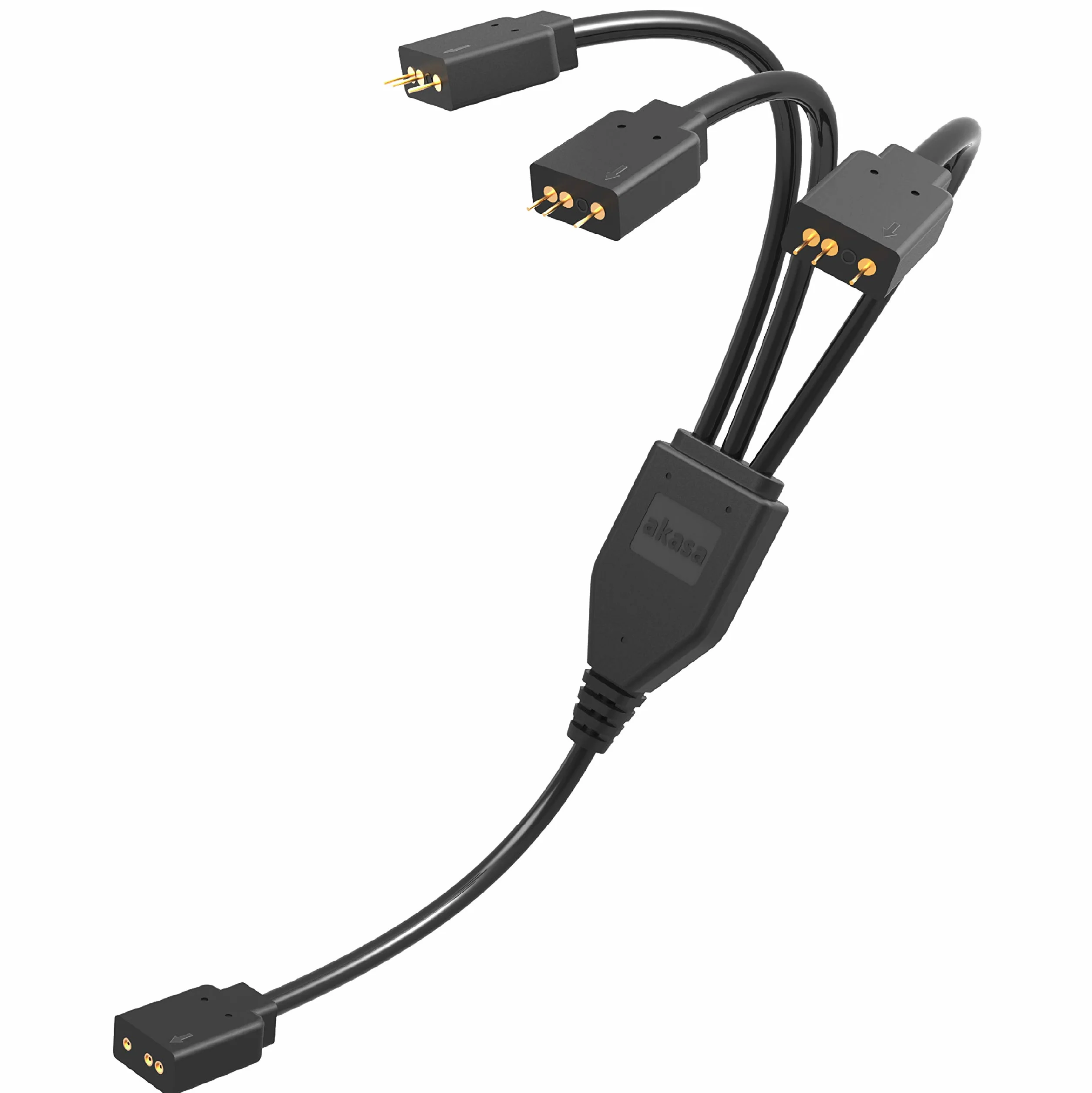 Akasa 3-pinowy rozdzielacz LED RGB kabel przedłużający aRGB 50 cm AK-CBLD07-50BK
