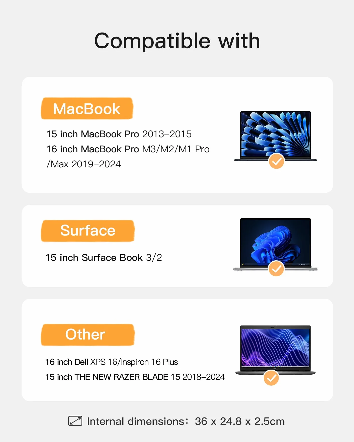 Inateck Etui Ochronne na Laptopa Kompatybilne z MacBook Pro 16" 2019-2021, Surface Book 2, XPS 15
