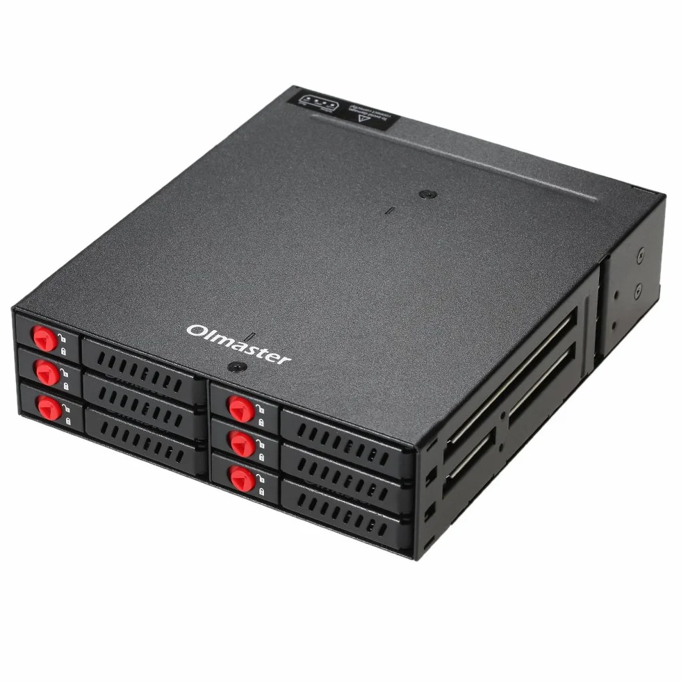 6-kieszeniowa Obudowa Dysku Twardego 6 Gb/s stelaż Mobilny 6 Gb/s na Dysk Twardy 2,5" SSD Obudowa z Wentylatorem Chłodzącym Szafka Typu Hot Swap i Wskaźniki LED do Komputera