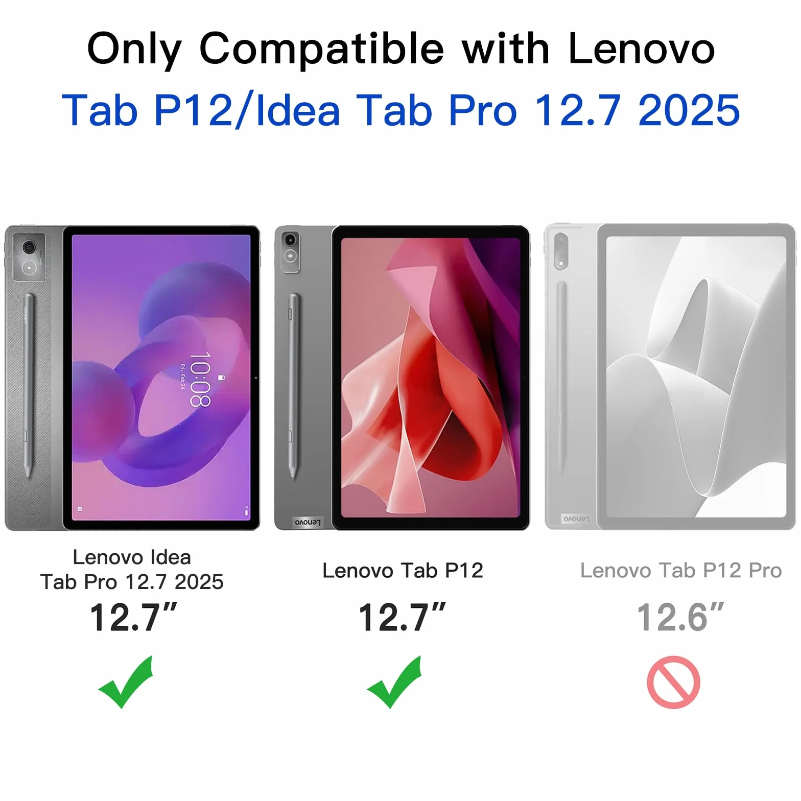 JETech Ochraniacz Ekranu dla Lenovo Idea Tab Pro/Yoga Tab Plus 2025 / Tab P12 2023 (12,7 Cala), Film Szkło Hartowane 9H, HD Przejaśniać, 2 Sztuki