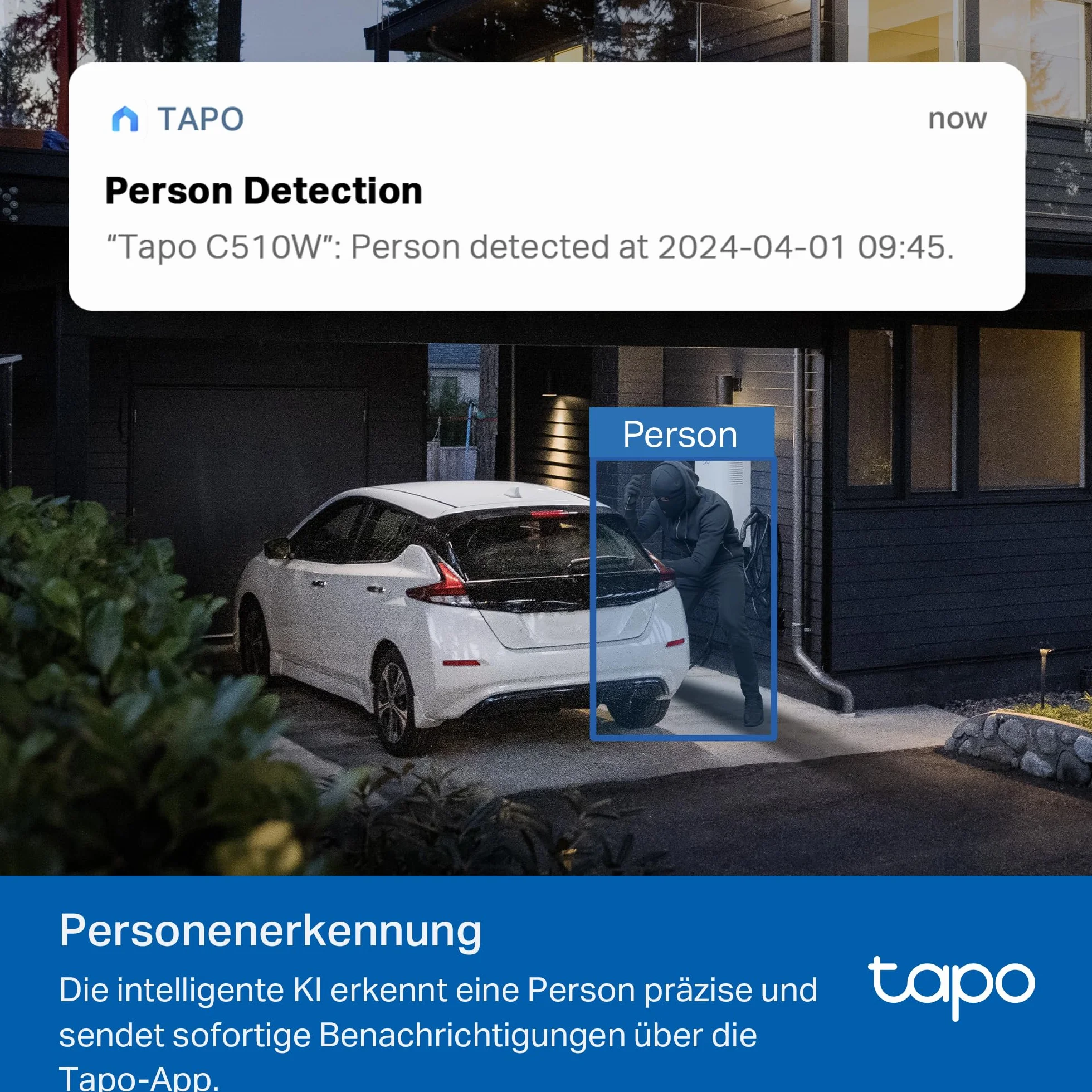 TP-Link Tapo C51A | Kamera zewnętrzna Wi-Fi 3MP z kolorowym trybem nocnym | Detekcja AI | Dwukierunkowe audio | IP65 | Kompatybilna z Alexa i Google Home