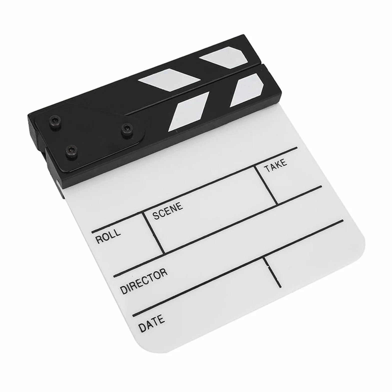Socobeta Akrylowa płyta Clapper Mini akrylowa scena reżyser Clapperboard reżyser scena film Cut rekwizyt akcja tablica z długopisem (PAV1BWE3S)