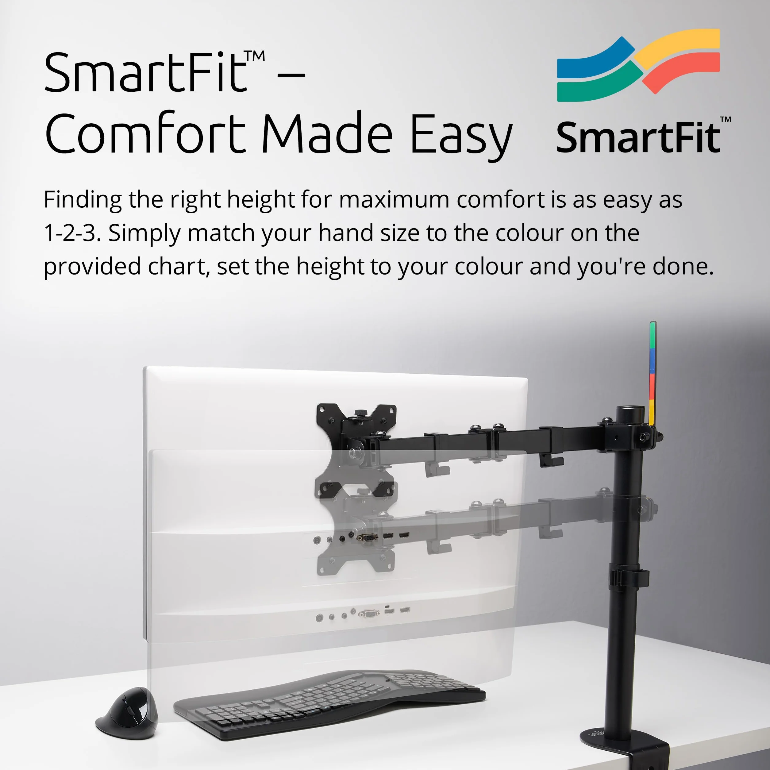 Kensington, Długie Ramię SmartFit® Ergo do Jednego Monitora, Kolor Czarny (K55408WW)
