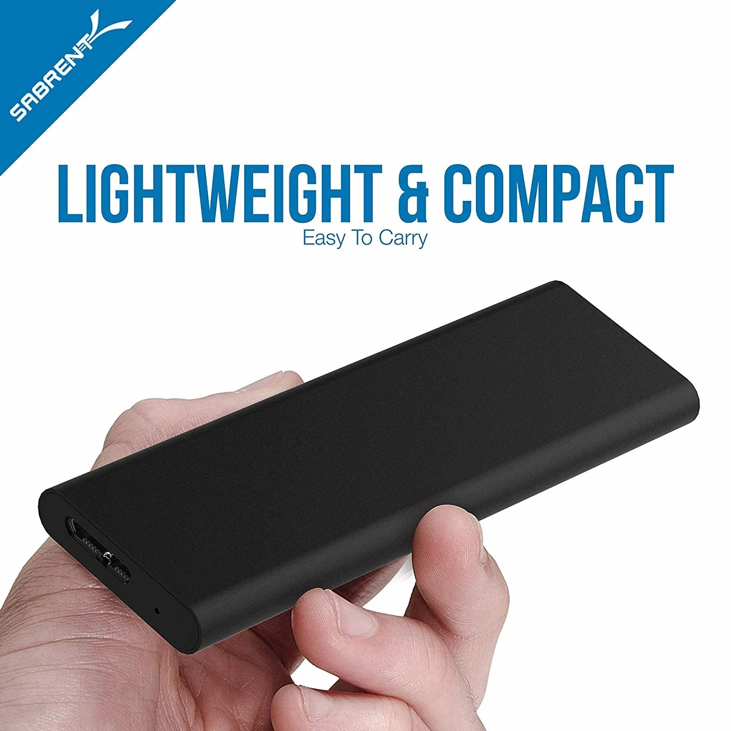 SABRENT Obudowa M.2 SSD na adapter USB 3.2, szybki transfer danych, zewnętrzny konwerter dysku twardego M.2 NGFF, aluminium premium, obsługuje klucz B+M (tylko dla M.2-SATA-SSD) (EC-M2MC)