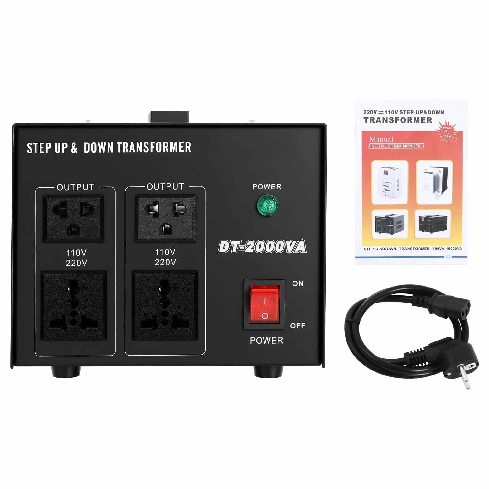 Adapter wtyczki 220 V/240 V do 110 V przetwornica napięcia UE (2000 W)