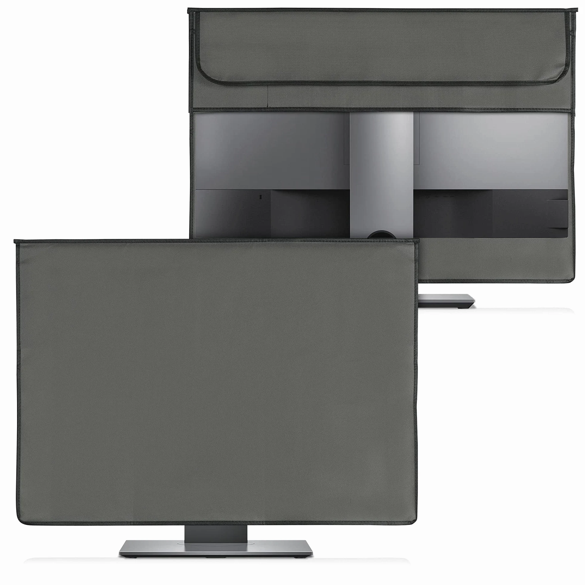 kwmobile Etui kompatybilne z monitorem 68.6-71.1 cm - etui 3 w 1 z miejscem do przechowywania myszy, klawiatury, ciemnoszare
