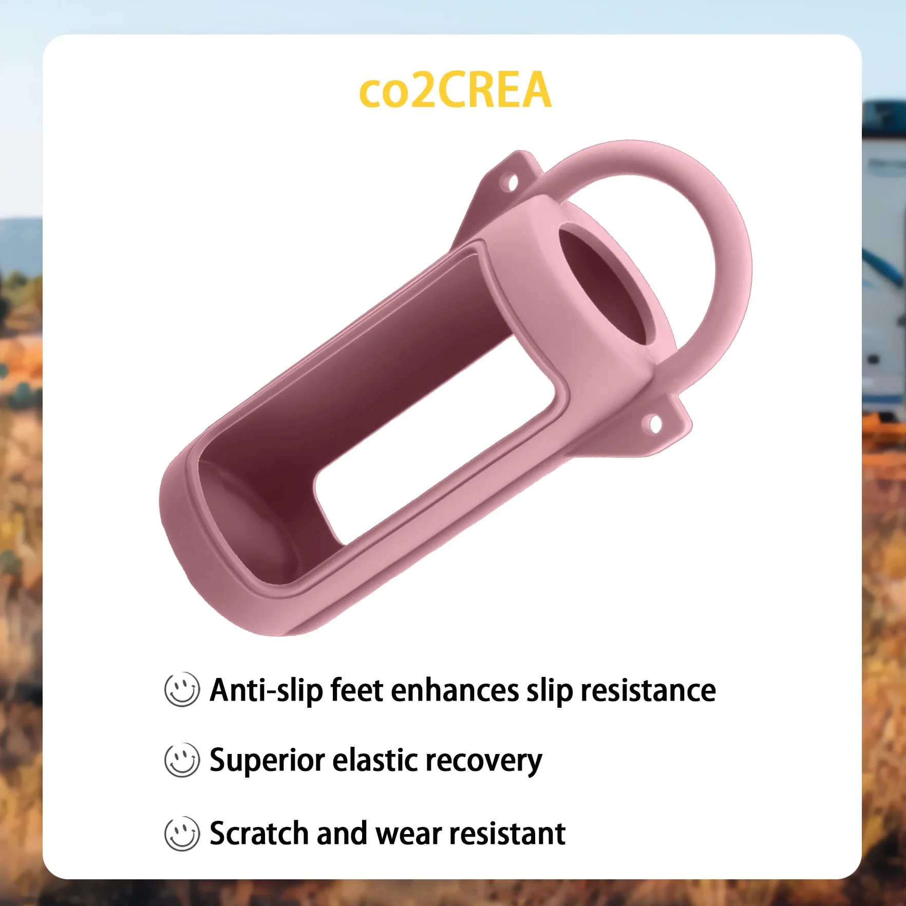 co2CREA Kompatybilny silikonowy pokrowiec z JBL Grip Przenośnym Głośnikiem Bluetooth, przenośny, ultralekki pokrowiec ochronny z karabińczykiem i paskiem na ramię (jeśli dotyczy)