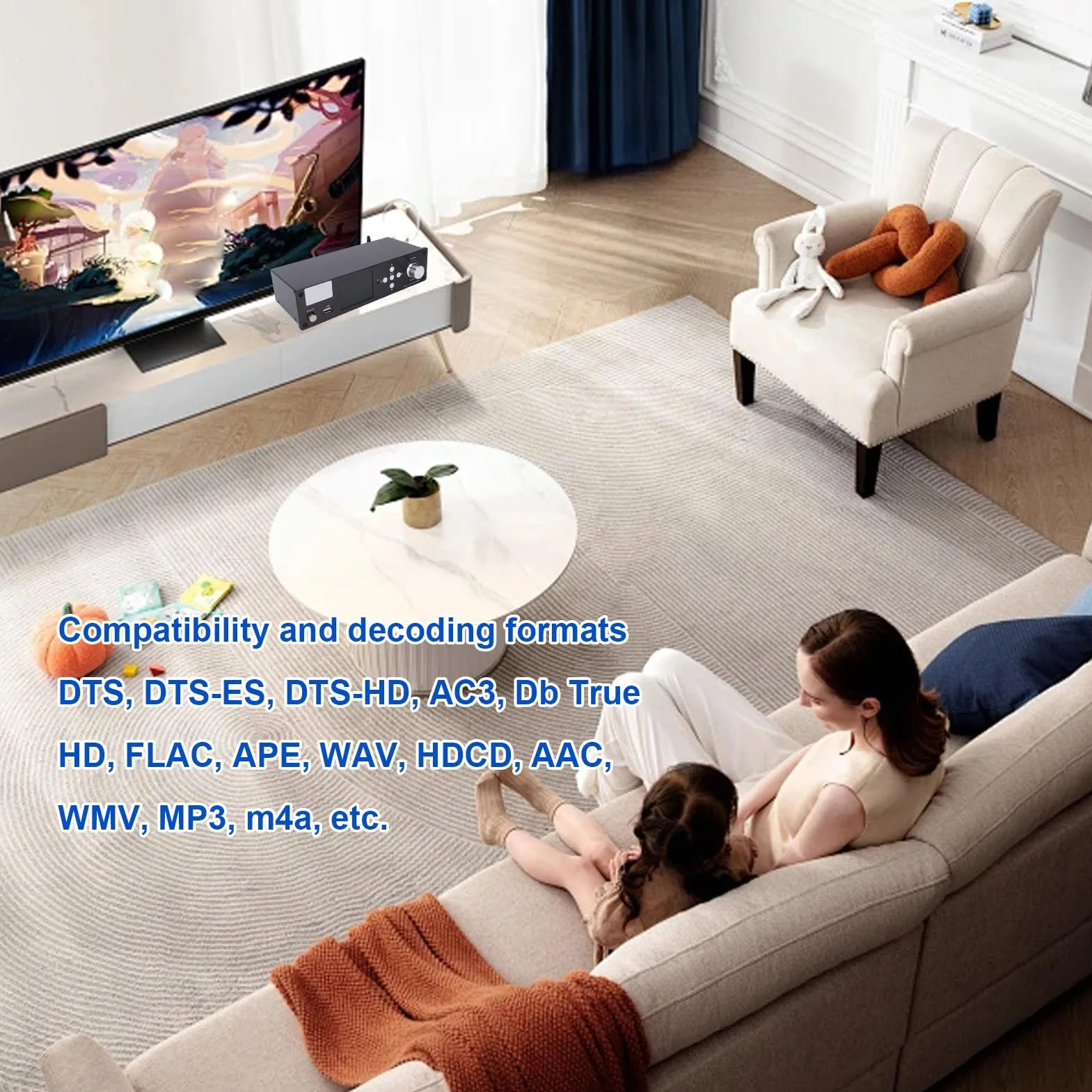 Tonysa Dekoder Audio 5.1, Konwerter DAC z HDMI ARC/Optyczny/Koncentryczny/USB, Dekoder DTS na 5.1-kanałowy Odbiornik Bluetooth 5.0 do Telewizora Kina Domowego (Black)
