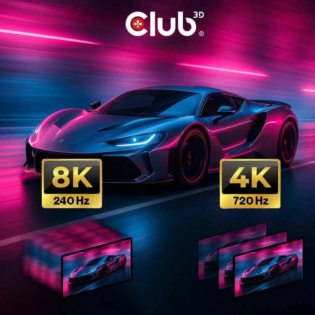 CLUB3D USB Type-C do DISPLAYPORT DP80 BIDIRECTIONAL VESA Certified Cable 1M/3.28 FT - Kabel - Cyfrowy/Daten Kabel USB
