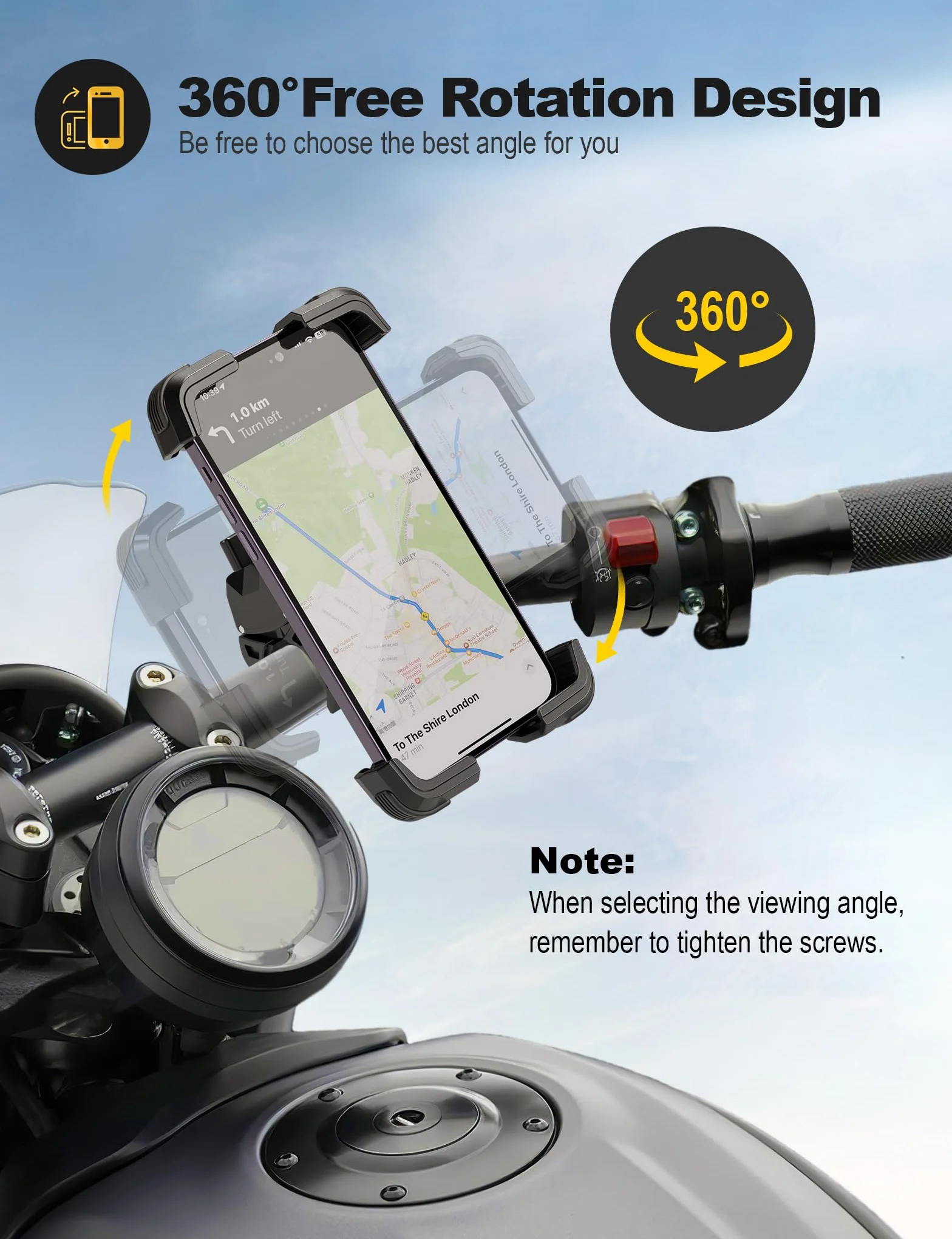 Uniwersalny Uchwyt do Telefonu na Rower 360° 4.7-7.2 Cala Smartfona