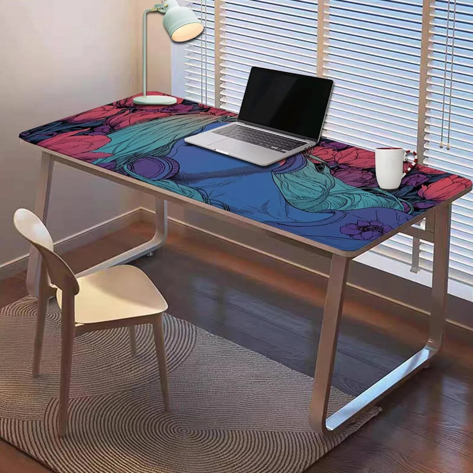 Gamingowa podkładka pod mysz 1200 x 600 x 3 mm, XXL, wodoszczelna, odporna na ścieranie, z przyszytymi krawędziami, podkładka na biurko, poprawia prędkość i precyzję, pod laptopa, komputera, wzór