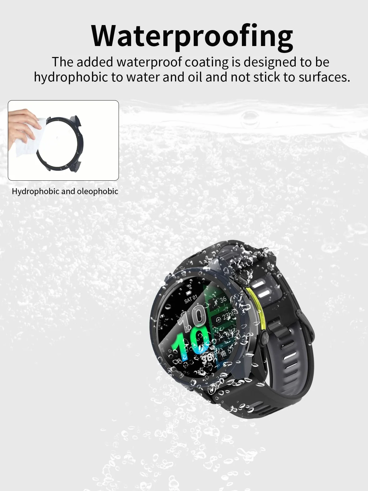 1 opakowanie, etui ochronne na wyświetlacz do Garmin Forerunner 970 - zintegrowane wzornictwo zapewniające najlepszą ochronę smartwatcha, niebieskie