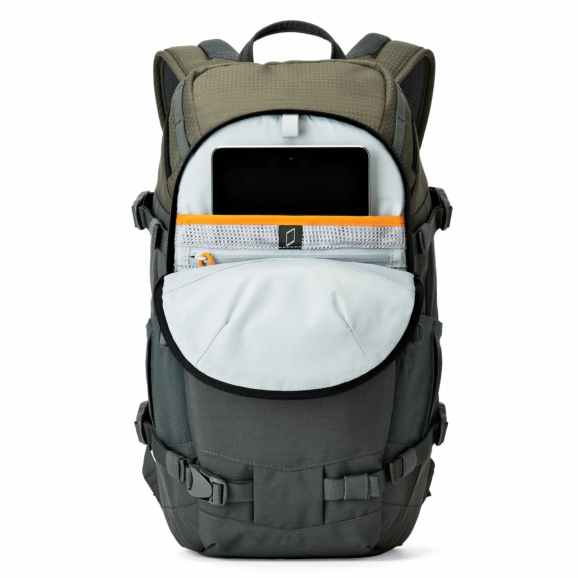 Lowepro LP37014-PWW, Flipside Trek BP 250 AW plecak na aparat z systemem zawieszenia ActiveZone, przegródka na tablet, szary/ciemnozielony