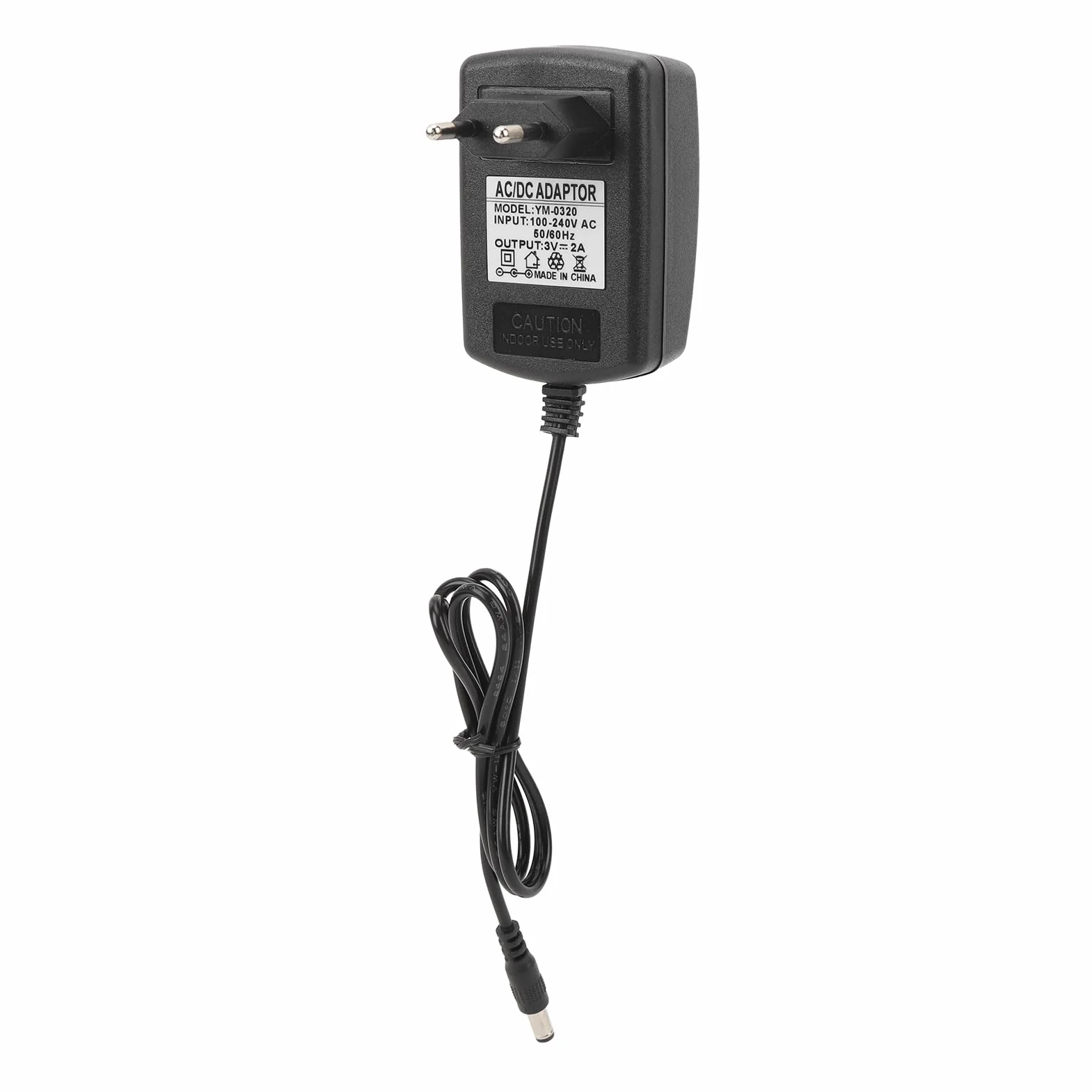 Zasilacz 3 V 2 A, Stabilna Moc Wyjściowa, Szeroka kompatybilność, z wtyczką DC 5,5 Mm X 2,5 Mm do Wyświetlaczy LED, Konsol do Gier, długość Kabla 37 Cali (wtyczka UE)