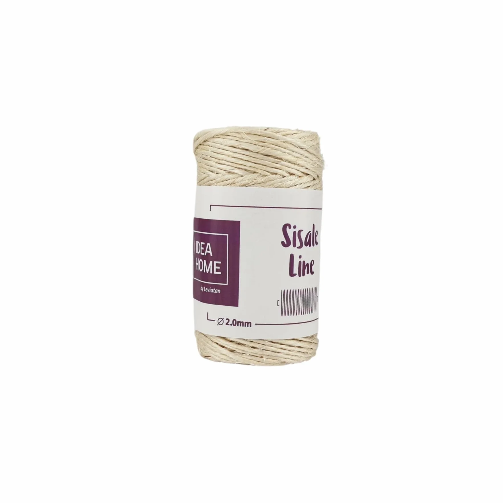IDEA HOME Lina sizalowa, naturalna lina sizalowa, sznurek jutowy, sznurek jutowy do gospodarstwa domowego, ogrodu, DIY, akcesoria dla kotów, brązowa, 2 mm, 55 m, 0,1 kg