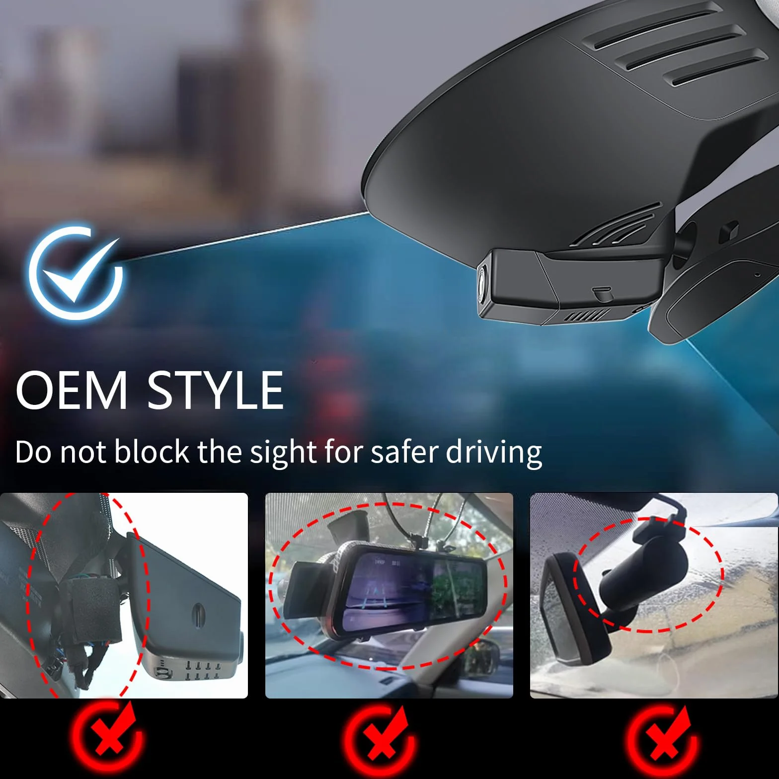 MANGOAL 4K+1080P Kamera samochodowa Przodu i Tyłu,Wygląd OEM Dash Cam, Dotyczy do Volvo XC60 2018 2019 2020 2021(Model C),T5 T6, Nagrywanie w pętli,Czujnik G,WiFi & App,Łatwy w instalacji,Karta 128 GB