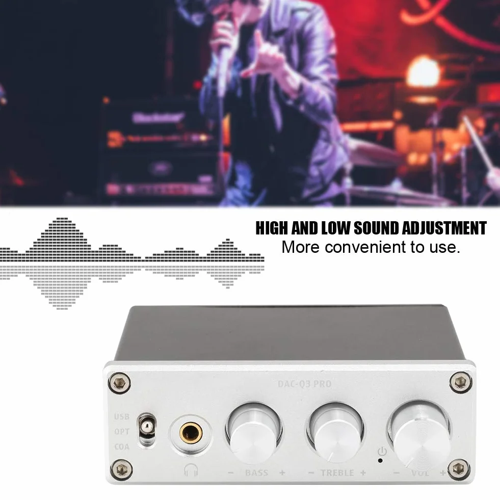 Włókno/Coax + PC-USB wejście DAC dekoder, ze wzmacniaczem słuchawek wsparcie dekodowania audio dla słuchawek 3,5 mm (srebrny)